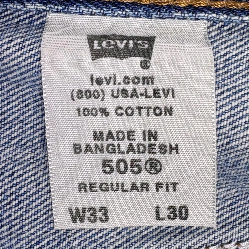 Levi's 505 Regular Fit Jeans Mens 33x30 Measures 31x28 Distressed Paint Splatter